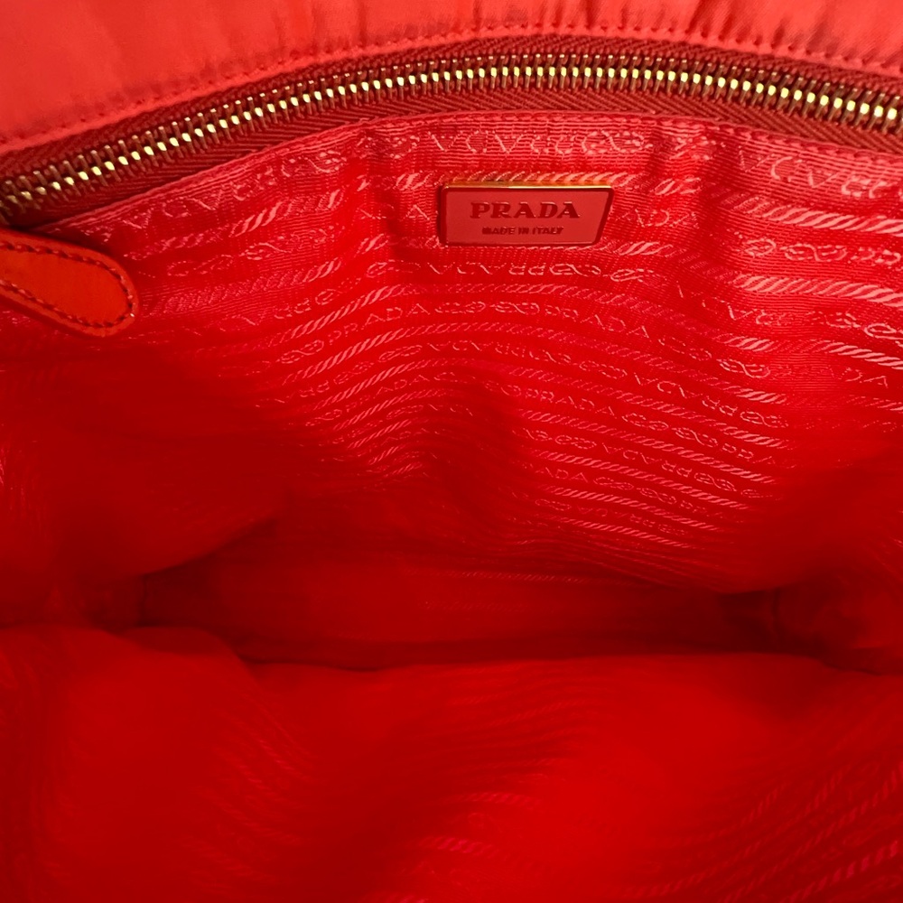 Prada Orange Nylon Tessuto City Tote - Picture 11 of 16